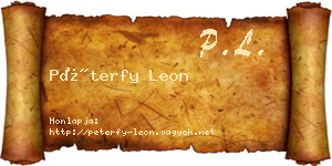 Péterfy Leon névjegykártya
